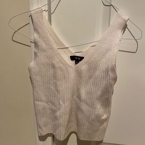 Active USA White Fitted Sweater Top Size L